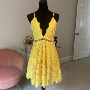 Nasty gal NWT yellow sundress cutouts lace